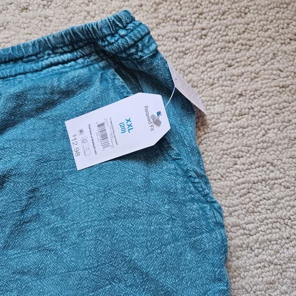 Turquoise Drawstring Shorts - Picture 2 of 3